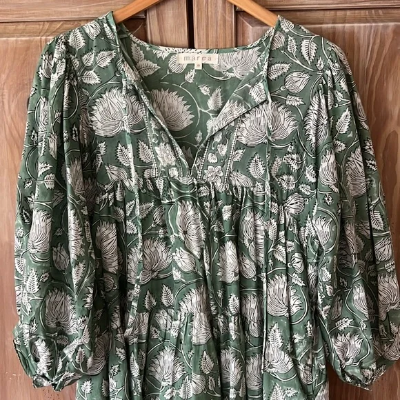 Marea Green Floral Women's Dress - Picture 4 of 6